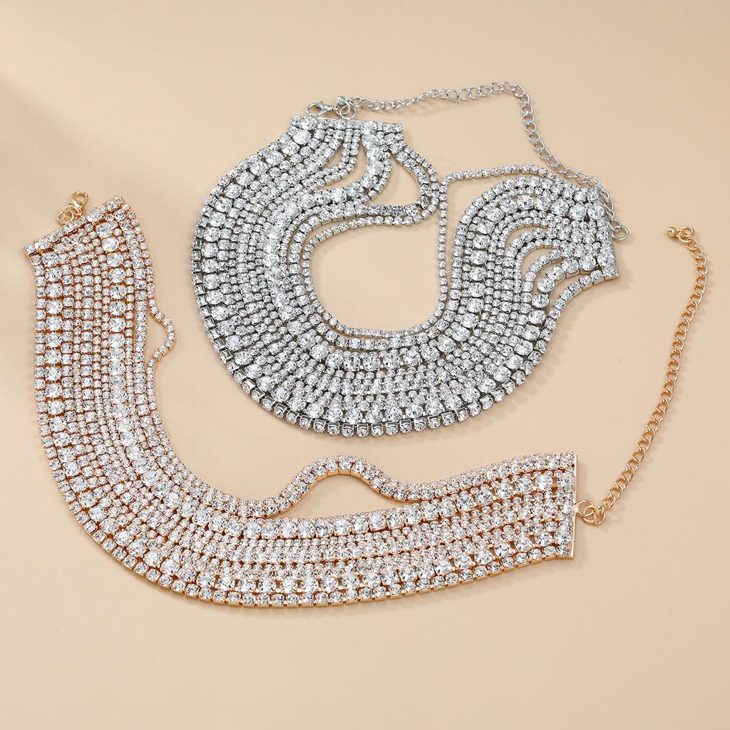 Luxury Multilayers Crystal Chokers Necklaces for Women Rhinestone Chains Necklaces Statements Jewelry Wedding Party Gift