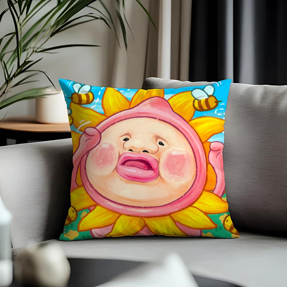 Trending KKobito Zukanful Cushion Cover Antidustmite Pillowcase Invisible Zipper Silky Short Plush Sofa Cushion Cover