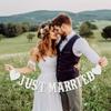 Just Married Letter Banner Bridal Shower Paper Garland Bunting Banner  Party Decoration Supplies