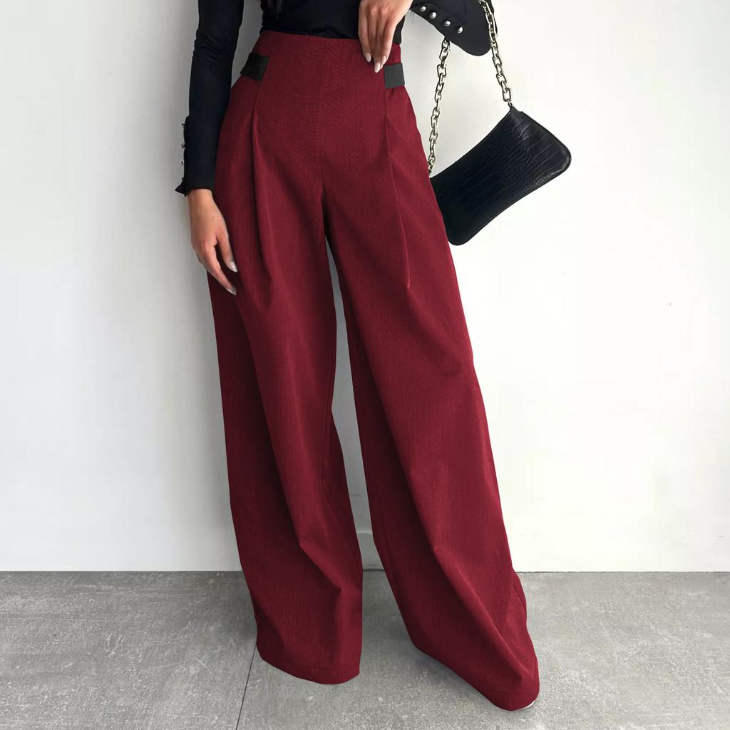 Suit Wide Leg Pants Advanced Sense of Solid Color Temperament Commuter Slim Pants Woman