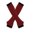Long Striped Arm Warmers for Women Winter Long Fingerless Gloves Casual Knit Elbow Gloves with Thumb Hole