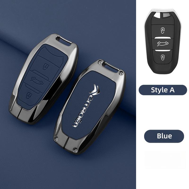 YKFEA1 Zinc Alloy Leather Car Key Case Cover For Citroen C1 C2 C3 C4 C5 C6 C4L Berlingo Picasso Jumpy Nemo Aircross Sega C5 X VTS C3 XR