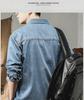 Мужская модная американская ретро-джинсовая рабочая куртка-рубашка с длинными рукавами