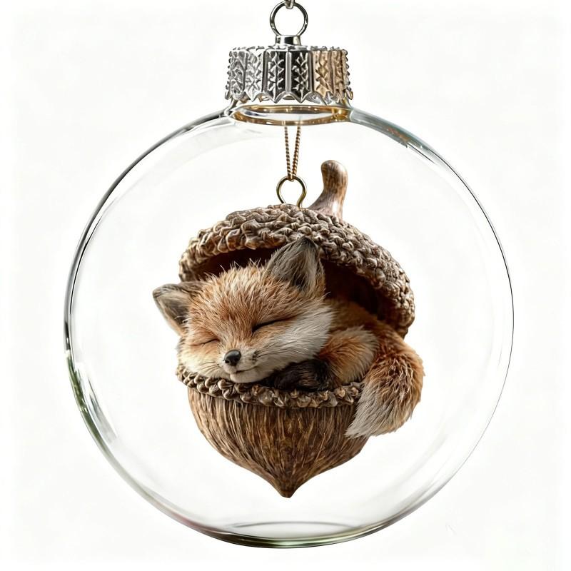 Acrylic Christmas Ornament With Cute Cat Design - Hanging Decor Tree Home Holiday Gift