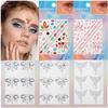 Diamond Eyebrow Tattoo Sticker Glitter Eyeliner Eyebrow Makeup Face Eyes Temporary Tattoo Rock Rhinestone 3D Eyeliner Stickers