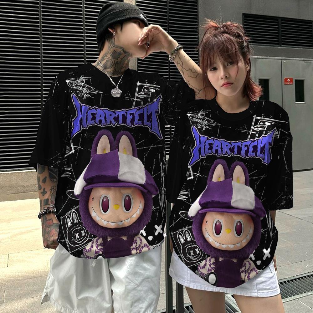 25BU Jie La Bu Bu Свободная футболка для мужчин и женщин Парный наряд с короткими рукавами Популярный в Интернете Трендовый с короткими рукавами