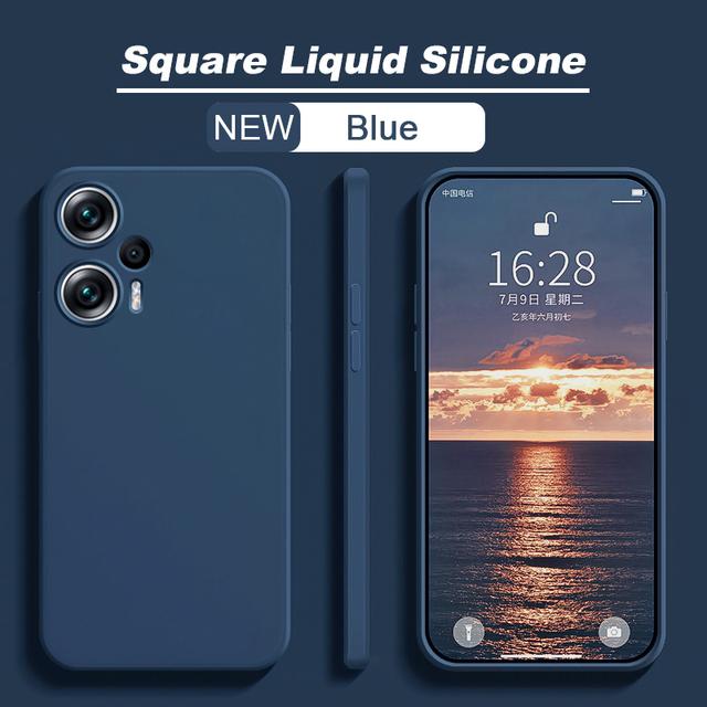 Poco F5 Pocof5 Чехол квадратный жидкий силиконовый мягкий чехол для Xiaomi Poco F5 F 5 Pocof5 F5Чехол для телефона с полной защитой Poco F5