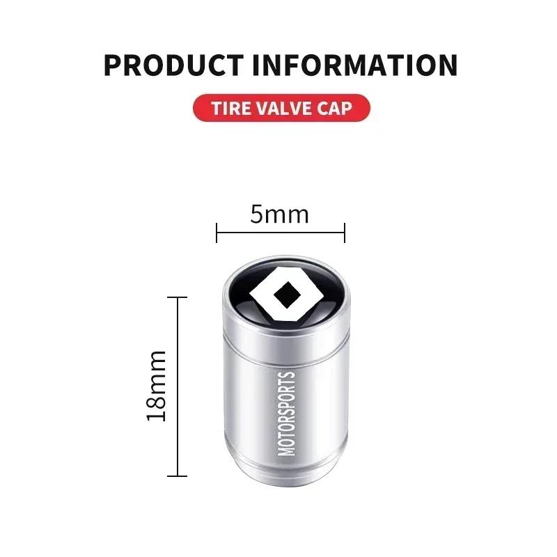 4pcs Car Logo Tire Valve Cover Alloy Wheel Tyre Stem Dust Cap For Renault Kangoo 2 Koleos 1 Modus Kadjar Captur Megane 1 2 3 4 R444