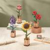 Wood Art Three-Dimensional Puzzle Block Flower Assembly Bouquet Desktop Decoration Children's Puzzle Assembly Toy G229