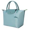 Longchamp Сумка-тоут Le Pliage Green из переработанного холста с кожаными ручками, маленькая, женская, озерно-синяя