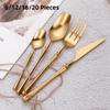 8/12/16/20 предметов Набор ножей, ложек, вилок, золотой набор столовых приборов, столовая посуда из нержавеющей стали, серебряная столовая посуда, кухонные принадлежности, столовые приборы