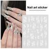 Nail Sticker Elegant Hand-Painted Flower Butterfly Long-Lasting Ins Style Nail Art Decals Women Accessories