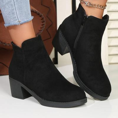 Обувь женская 2024 Бренд Боковая молния женские сапоги модные однотонные современные сапоги женские новые ботильоны с круглым носком женские сапоги Zapatos