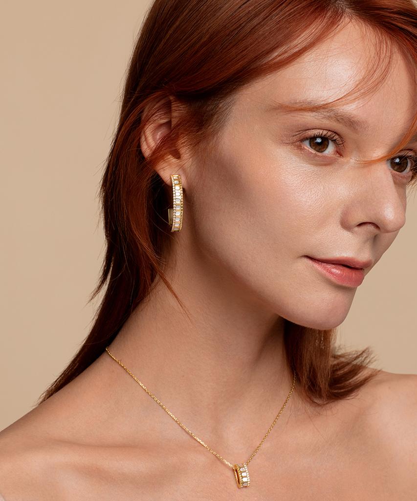 Lola Rose Arch Mother-Of-Pearl Hoop Earrings For Women