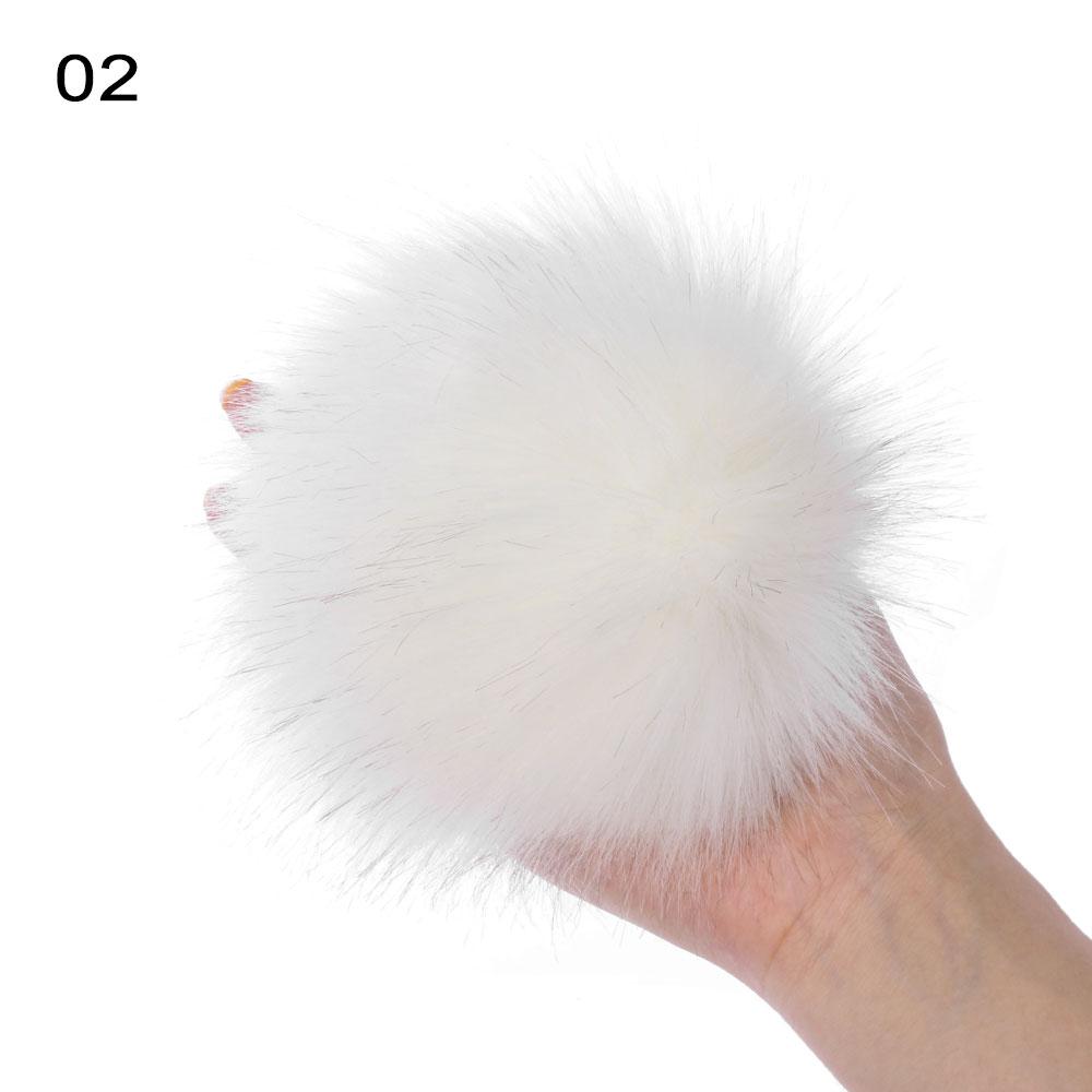 15 см модные шапки-бини с помпоном меховой помпон Skullie вязаная шапка имитация