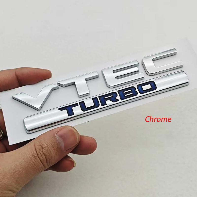 3D VTEC TURBO Emblem Badge Car Rear Trunk Decal Sticker For Honda Civic 10th 11th Accord CRV Fit City Auto Styling Accessories ako256