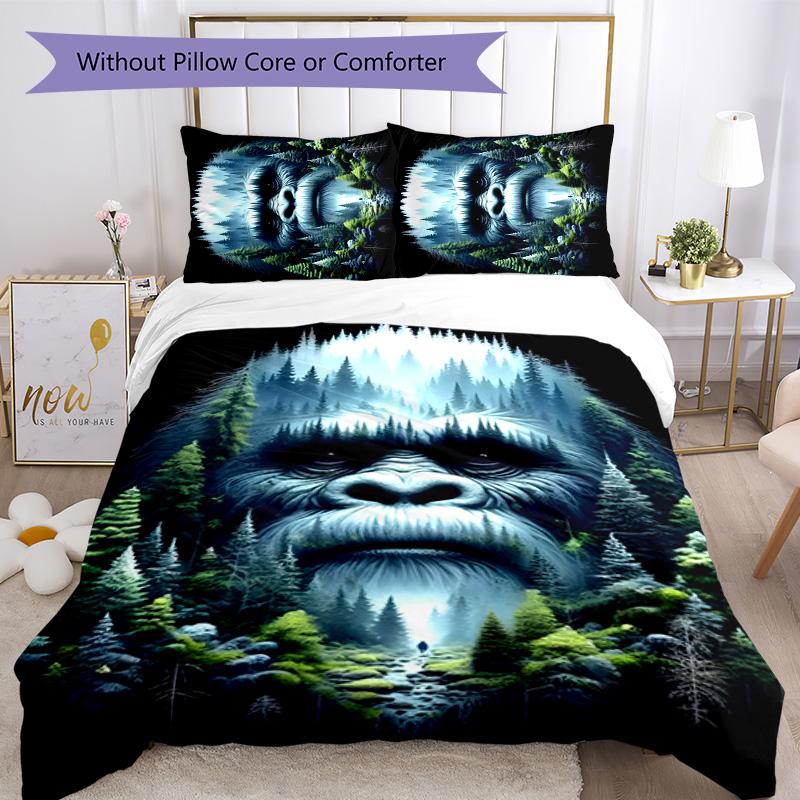 Bigfoot 3pcs Bedding Set Duvet Cover Closure Includes 1 Duvet Cover & 2 Pillowcases for All Seasons Bedroom Home Dorm Decor