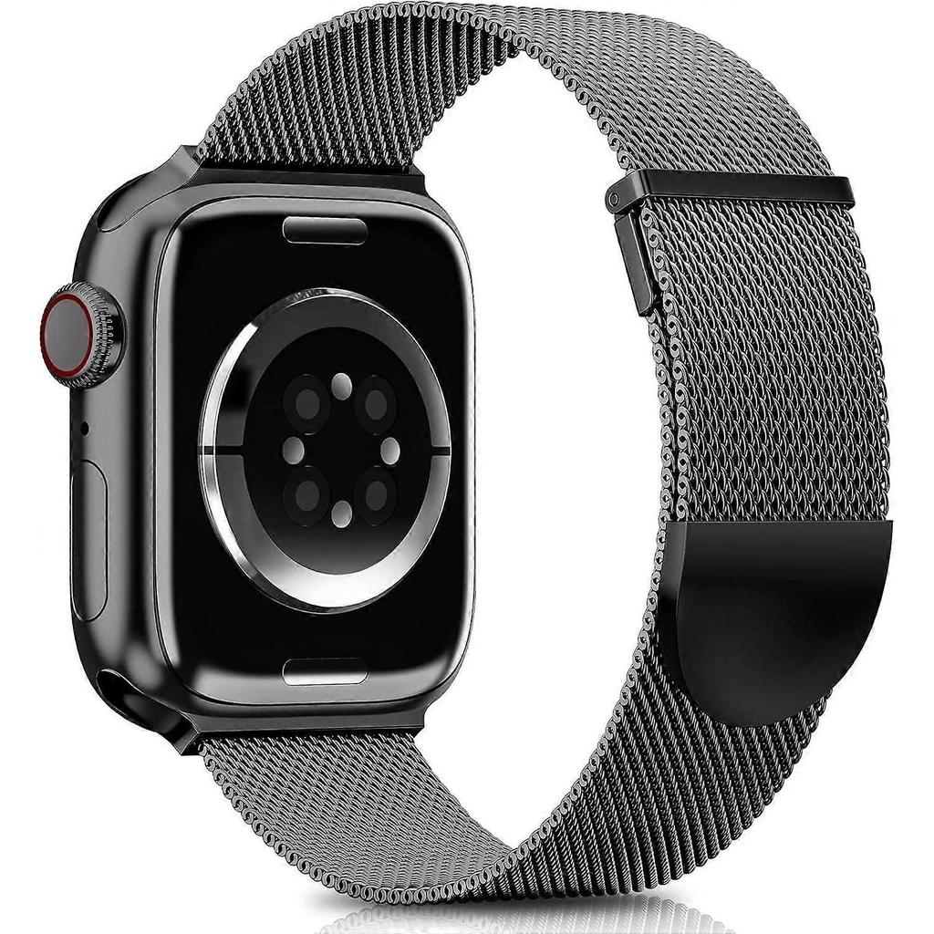 Upgraded Strap Compatible with Apple Watch 38mm 40mm 41mm,Magnetic Adjustable Band for iWatch Series 9 8 7 6 5 4 3 2 1 SE,Black