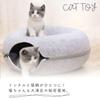 PetGround Cat Tunnel Bed Cat House Dome Donut Shape Cat Bed Round Cat Toy Removable Washable (Pink, M)