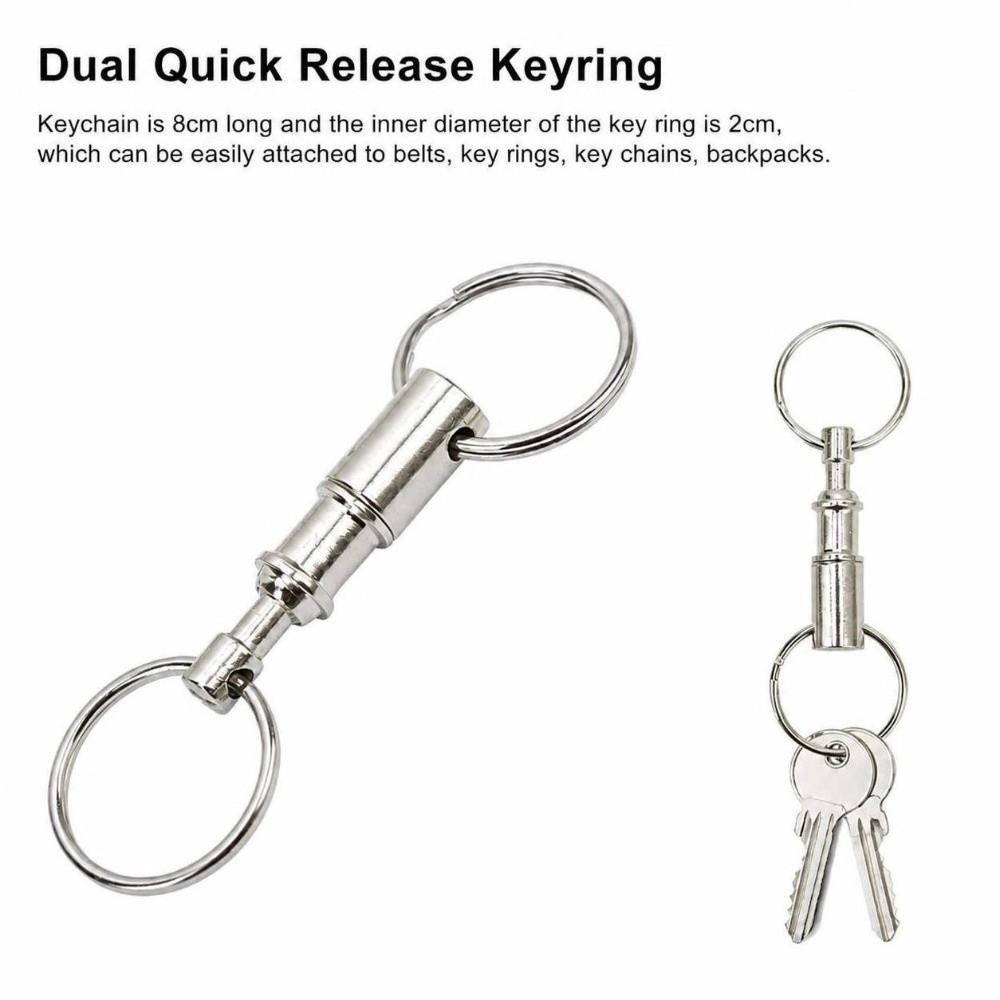 10 Pack Zinc Alloy Detachable Key Ring Silver Pull-Apart Key Chain Holder Bags