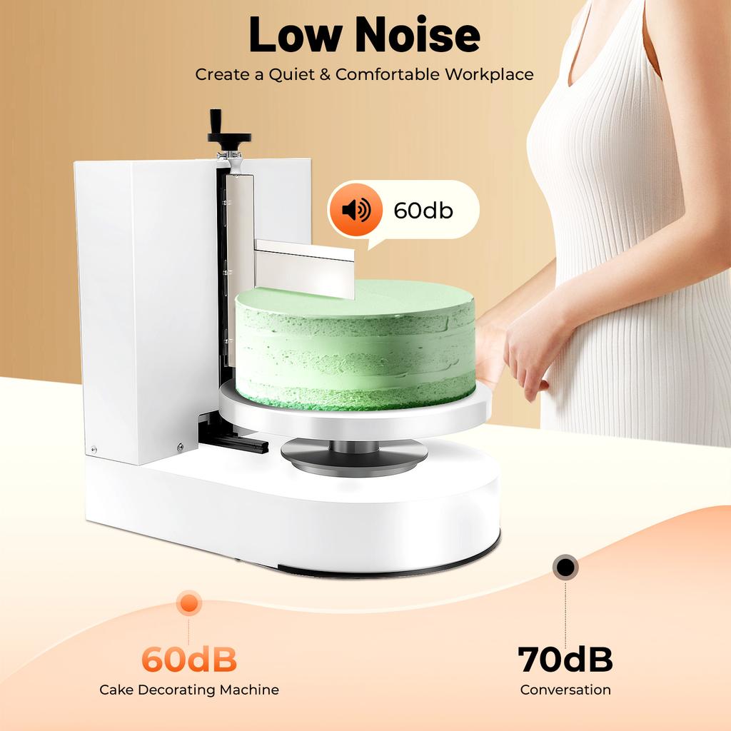 Automatic Cake Icing Machine, 200W Cream Spreader 320RPM, with LCD Touch Screen for 4-12 Inch Cakes, for Bakery Shop Home Use