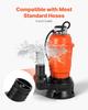 550W Submersible Trash Pump, 18000 L/H, Cast Iron Submersible Sump Sewage Pump with 2 in Discharge, 10M Max Lift, Draining Dirty Clean Water, for