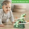 Electric Dinosaur Track Slide Toy with Light Music Cartoon Dino Automatic Stair Climbing Roller Coaster Sliding Track Toy Toddlers Boys Girls Gift
