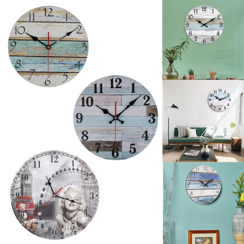 Creative Marilyn Monroe Wood Grain Wall Clock For Home Office Use