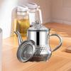 Stainless Steel Oil Strainer Storage Pot Jug Long Spout Leakproof Non Slip with Handle Mesh