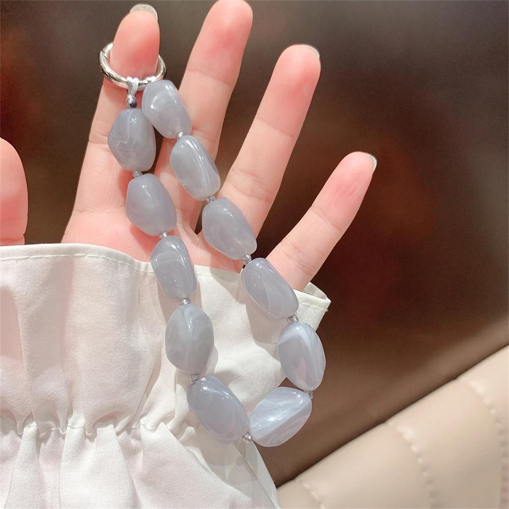 Coloful Stone Rope Phone Chain Lanyard Charm Strap Wrist Beaded Hanging Cord Bracelet Keychain For iPhone CCD Camera Sweet Girl
