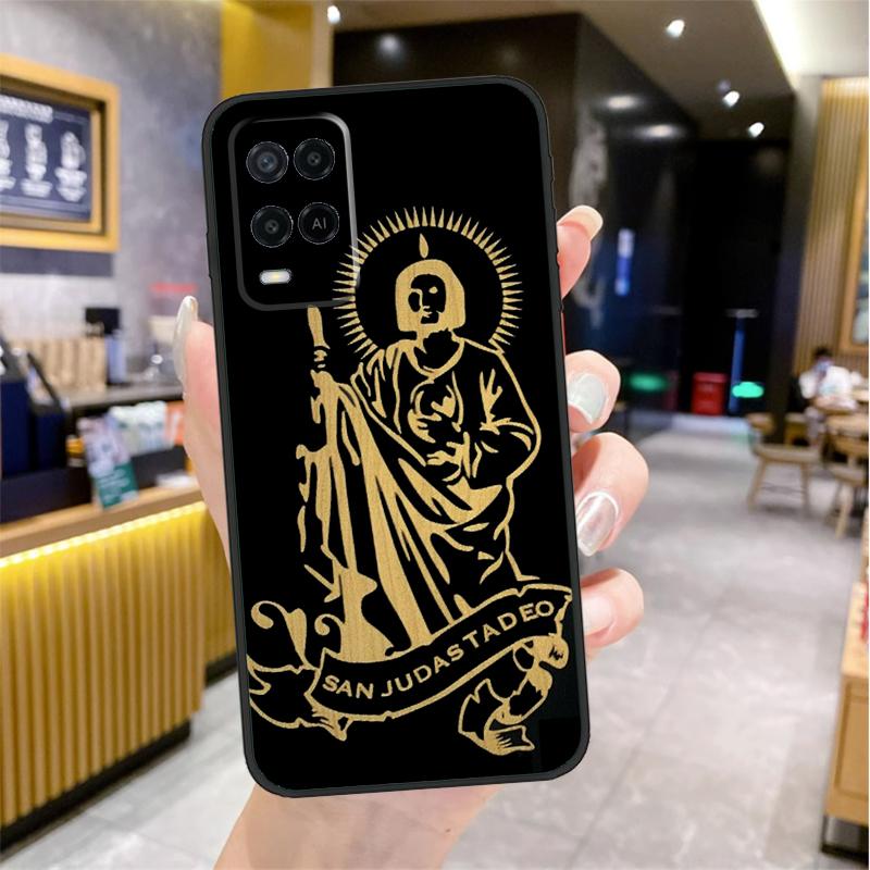 Guadalupe San Judas Wood Case For Oppo A5 Pro A15 A17 A57 A77 A60 A80 A40 A18 A38 A58 A78 A98 A96 A76 A16 A94 A74 A54