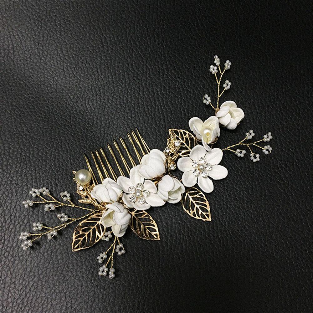 Модные свадебные украшения для волос невесты свадебные заколки листья тиара цветок шпилька для волос гребни для волос