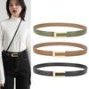 Belts for Women Fashion Versatile Decorative Suit Cowhide Thin Belt Genuine Leather Summer Ins Style Black Jeans Belt