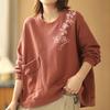 Sweatshirt for Women Cotton Loose Oversized Fleece Comfortable Round Neck Casual Pullover Top Sweatshirt