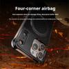 For iPhone 15 Pro Max Magnetic Case Borderless Textured PU+Metal Kickstand Phone Cover