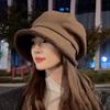 Women's Autumn/Winter Plush Fisherman Beret - Trendy Thick Warm Japanese-Style Octagonal Hat