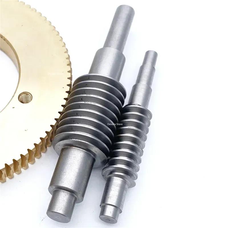 1:90 1M 90T Stainless Steel Worm Wheel Gear Wear-resistant Large Reduction Ratio Copper Worm Gear Set