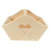 Wooden Basket with Heart Cutout 15 X 10 X 9.5 Cm