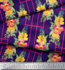 Soimoi Brown Poly Crepe Fabric Geometric & Floral Print Print Fabric By the Metre 42 Inch