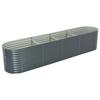 Planter - vidaXL - 400x80x81 Cm - Galvanized Steel - Grey - Rectangular