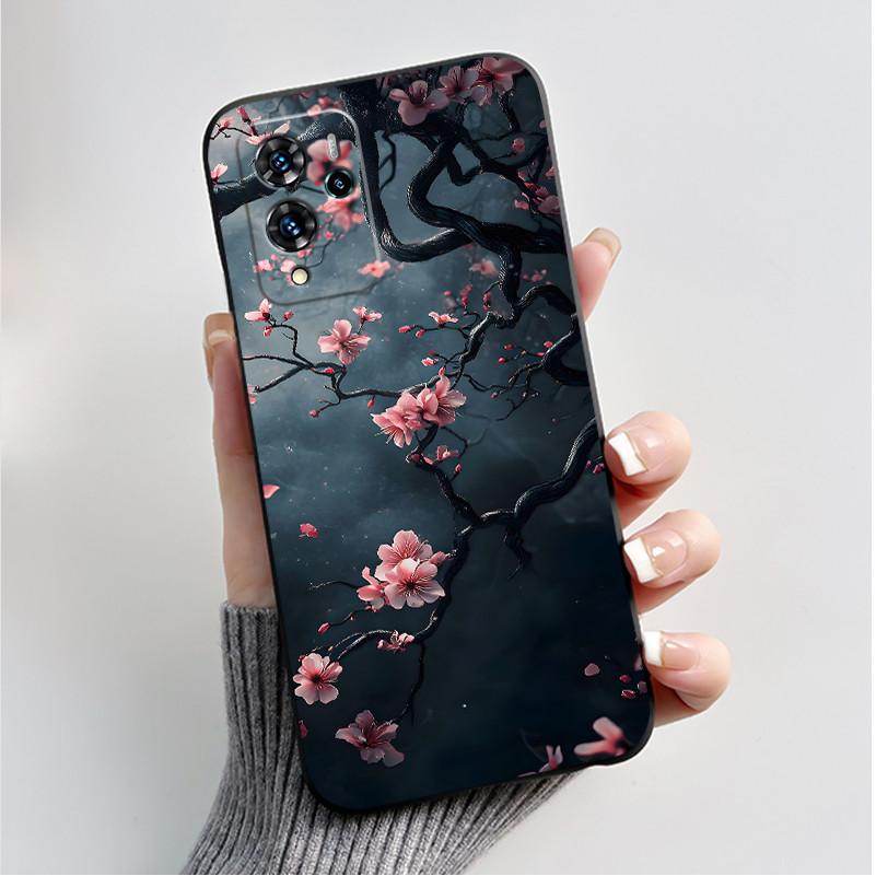 Чехол для ZTE V40 Pro 9046 Черный Желе Мягкий Силикон ТПУ Узор Бабочки Цветы Защитный Чехол для Телефона Для ZTE Blade V40 Pro Задняя Крышка