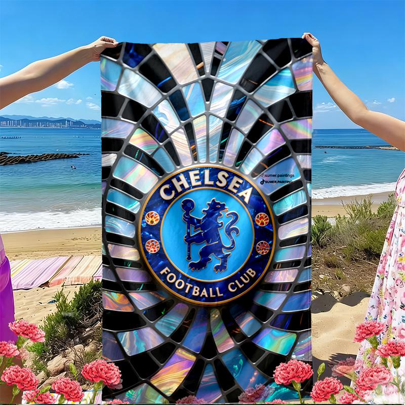 Chelsea F.C Print Beach Towel, Versatile Lightweight Absorbent Beach Towel for Pool Surf Yoga Bathroom, Perfect Birthday Holiday Gift
