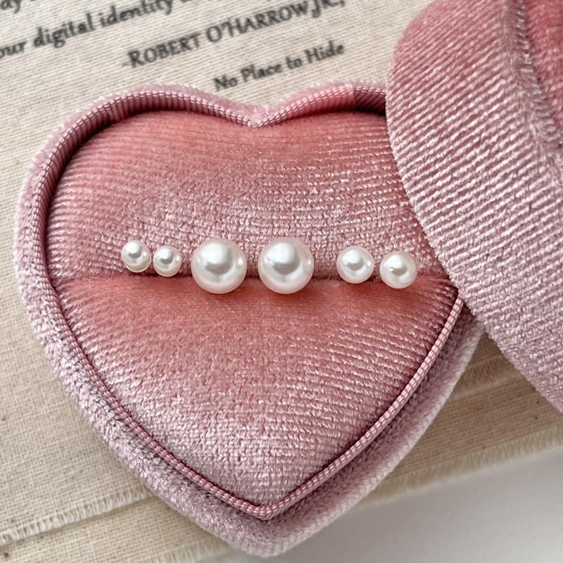 Sterling Pearl Screw Back Earrings Women Minimalist Sweet Delicate Ear Jewelry