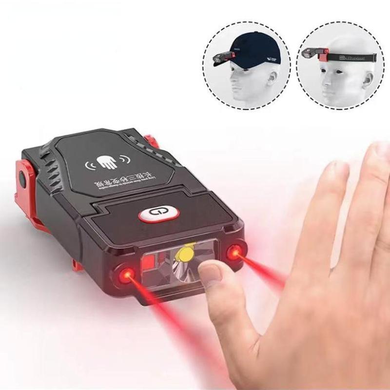 Фонарик в виде акулы, USB перезаряжаемая лампа с крышкой, уличная водонепроницаемая индукционная фара, мини-портативный рабочий светильник, светильник для рыбалки