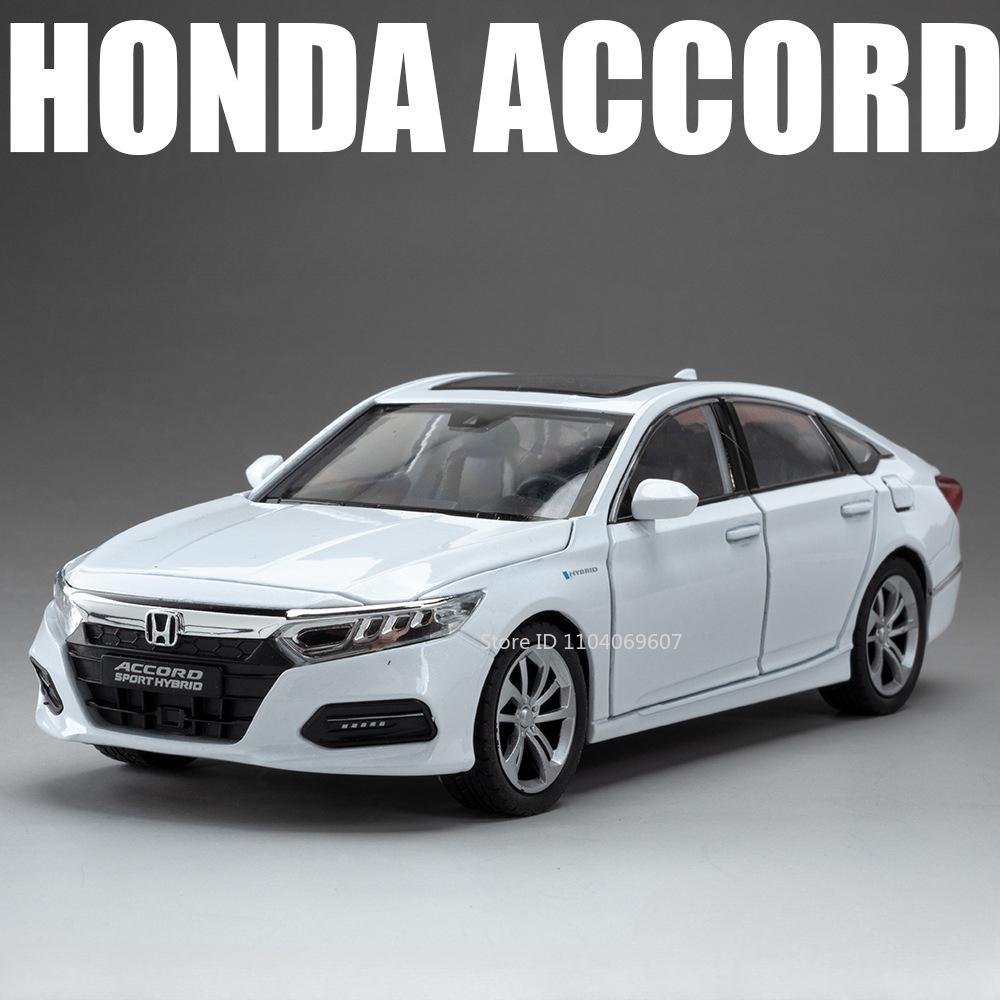 1:24 Scale Honda Accord Toy Model Cars Metal Diecast RAV4 Miniature Models Sound Light Pull Back Doors Opened for Children Gifts