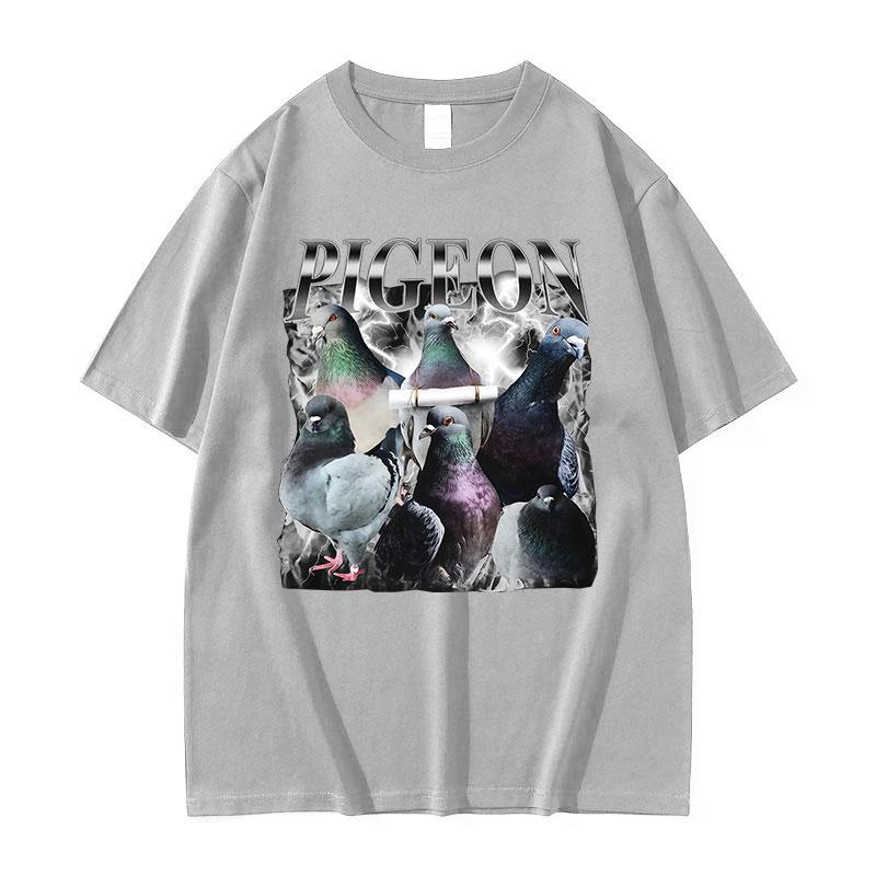 Pigeon Funny Graphic T Shirts Unisex Women Aesthetic Vintage Short Sleeve Tshirt Casual 100 Cotton Oversized Tee Shirt Streetwear