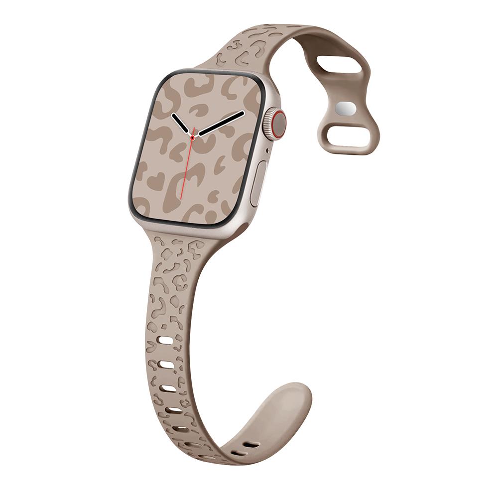 Leopard Engraved Strap for Apple Watch Band 44mm 40mm 45mm 49mm 41 42mm Silicone Bracelet for Iwatch Series Ultra 2 9 8 7 6 SE 5