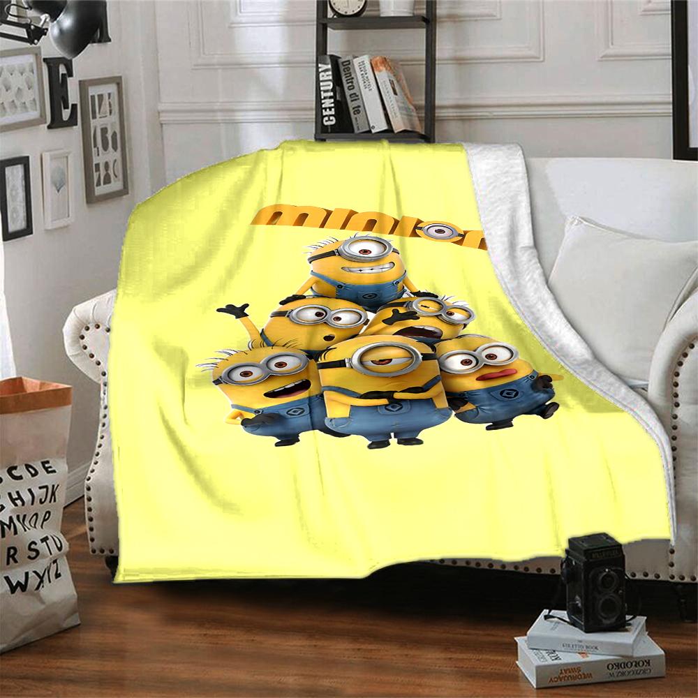 Minions Team Up Blanket Soft Throw Blanket For Home Bedroom Bed Sofa Travel Office Solid Christmas Blanket