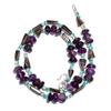Natural Amethyst Smoky Quartz Gemstone Smooth Beads Necklace 17" UB-4562 UB-4562