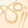 4 шт. комплект украшений из бисера в стиле панк золотого цвета для женщин, модный комплект из цепочки с бисером в стиле хип-хоп, ожерелье на ключицу, серьги, браслет